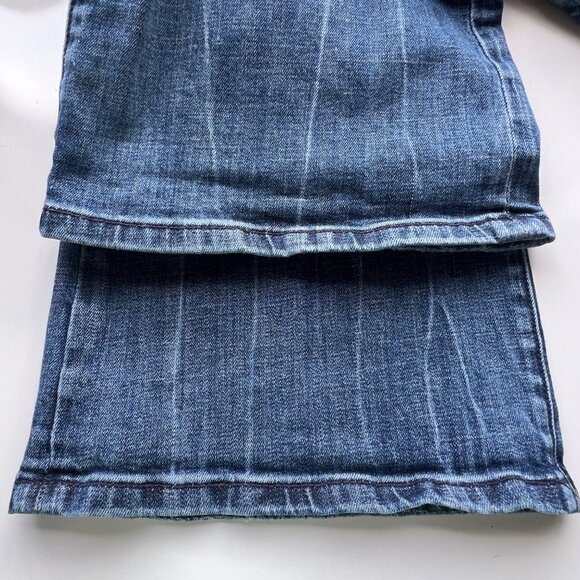 ReRock for Express Flared Low Rise Denim Jeans Distressed Style Womens Size 12L - Picture 10 of 16
